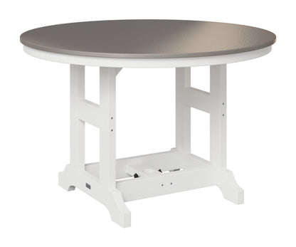 Berlin Gardens Garden Classic 48" Round Table in White, Hammered Stainless top