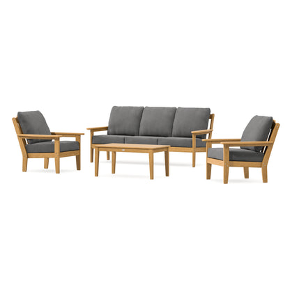 POLYWOOD Country Living Cottage 4-Piece Deep Seating Set with Sofa in Natural