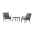 POLYWOOD Braxton 3-Piece Deep Seating Set in Slate Grey
