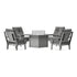 POLYWOOD Prairie 5-Piece Deep Seating Set with Fire Pit Table in Slate Grey