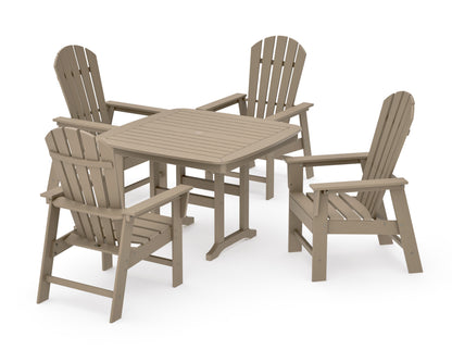 POLYWOOD South Beach 5-Piece Dining Set with Trestle Legs - 44" Table in Vintage Sahara
