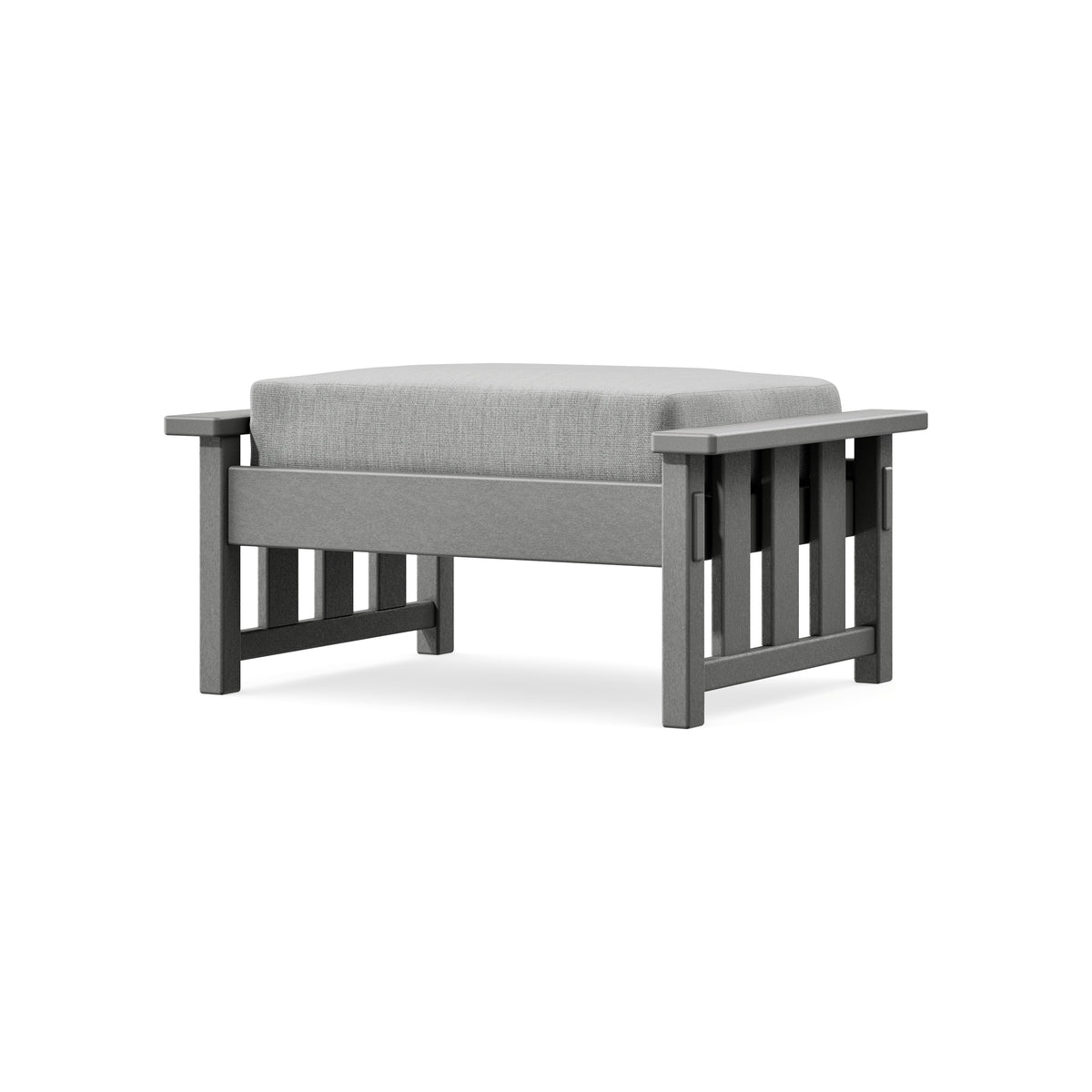 POLYWOOD Acadia Deep Seating Ottoman in Slate Grey / Granite