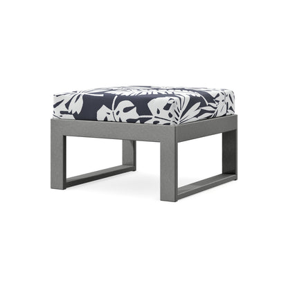 POLYWOOD Modular Ottoman - Modern in Slate Grey / Leaf Navy