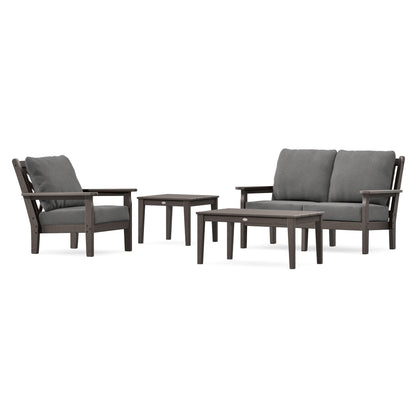 POLYWOOD Chippendale 4-Piece Deep Seating Set in Vintage Coffee