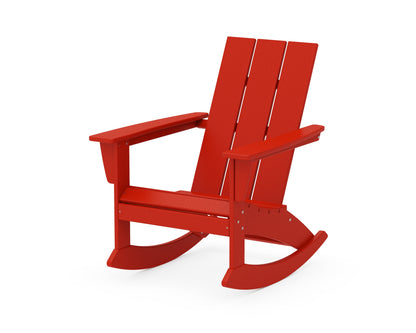 POLYWOOD Modern Adirondack Rocking Chair in Sunset Red