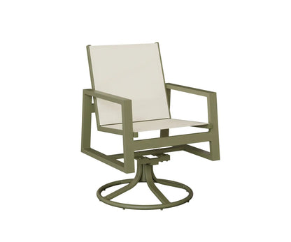 Berlin Gardens Vida Sling Swivel Rocker Dining Chair in Green Sage