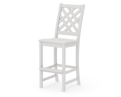 POLYWOOD Wovendale Bar Side Chair in Vintage White