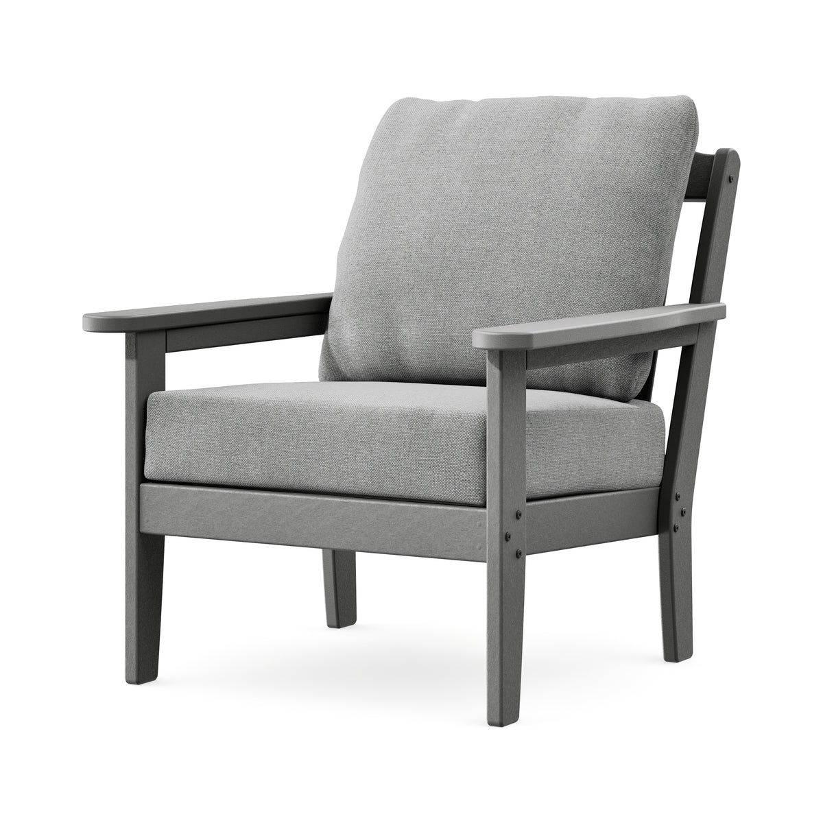 POLYWOOD Cottage Deep Seating Chair in Slate Grey / Grey Mist
