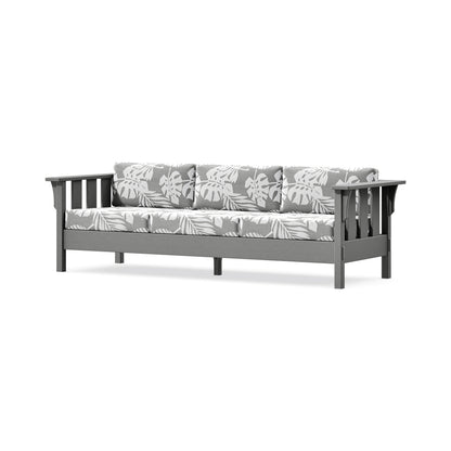 POLYWOOD Acadia Deep Seating Sofa in Slate Grey / Leaf Grey Mist