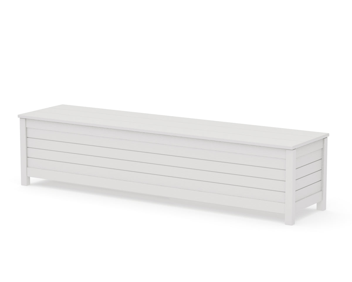 POLYWOOD Nautical 72" Storage Bench in Vintage White