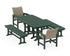 POLYWOOD Coastal Woven 5-Piece Dining Set with Benches in Green / Dune Grass