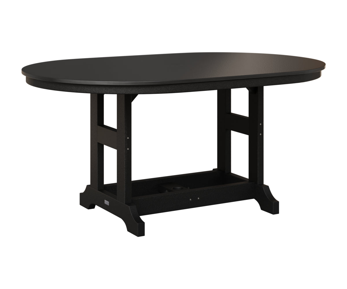 Berlin Gardens Garden Classic 44" x 64" Oblong Table in Black, Hammered Black top