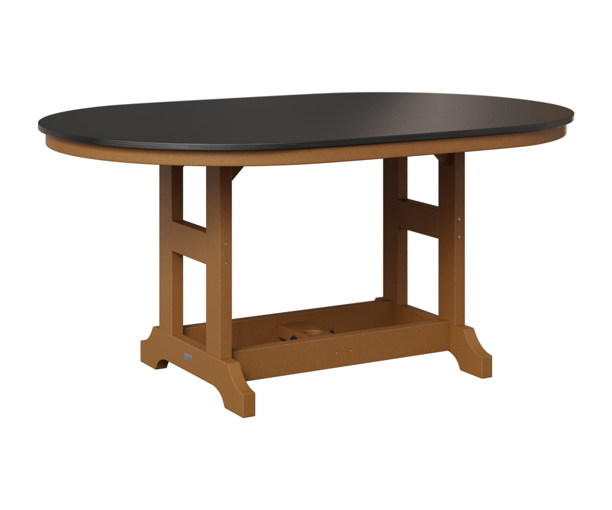 Berlin Gardens Garden Classic 44" x 64" Oblong Table in Cedar, Hammered Black top