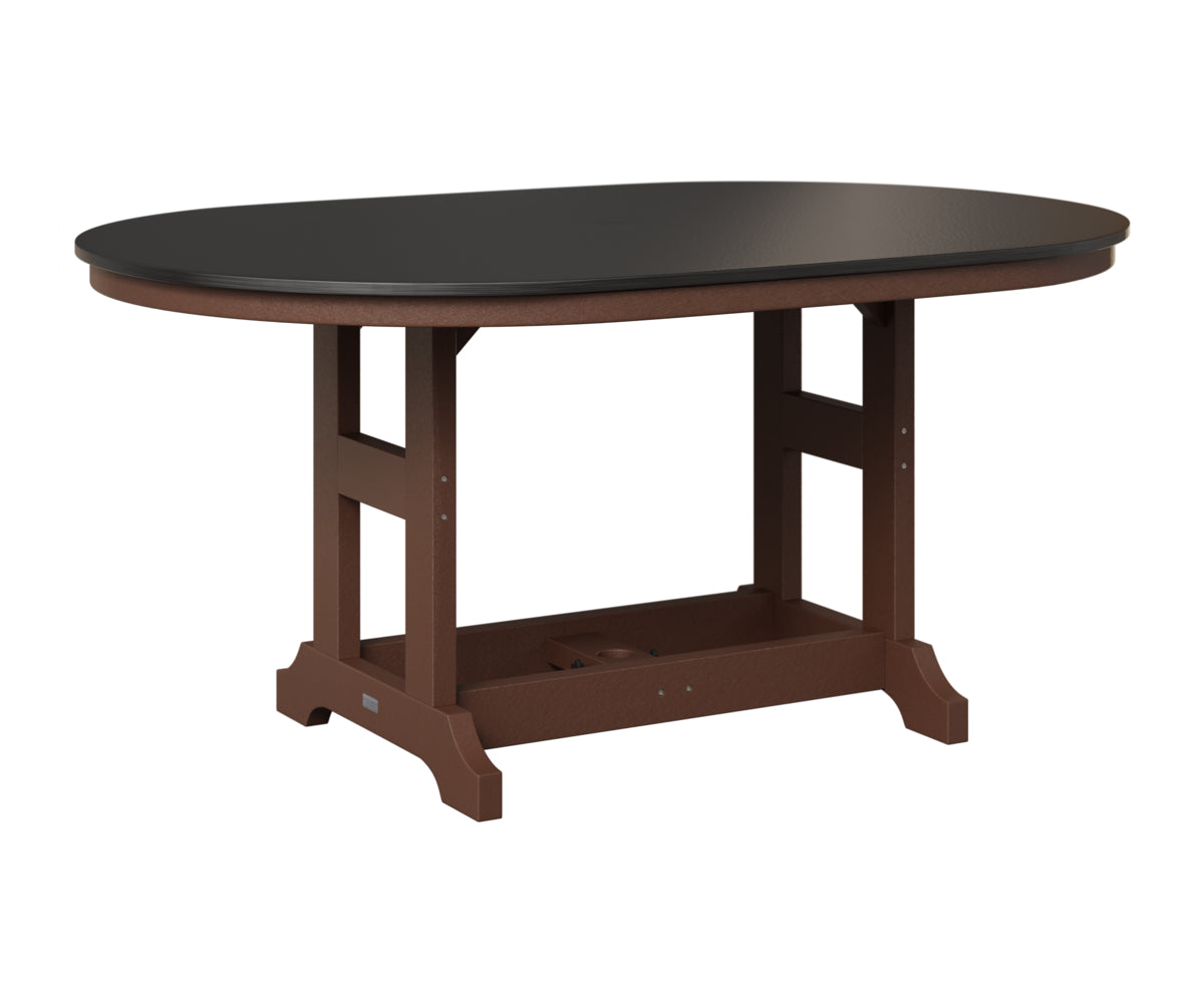 Berlin Gardens Garden Classic 44" x 64" Oblong Table in Chocolate Brown, Hammered Black top