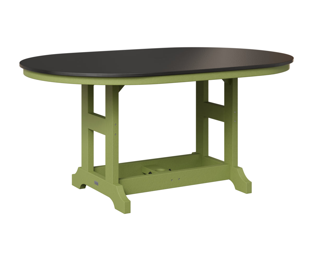 Berlin Gardens Garden Classic 44" x 64" Oblong Table in Kiwi Green, Hammered Black top