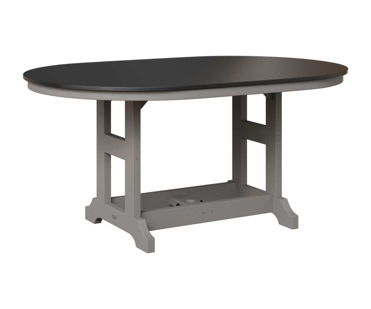 Berlin Gardens Garden Classic 44" x 64" Oblong Table in Light Gray, Hammered Black top