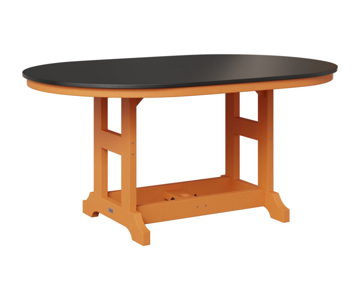 Berlin Gardens Garden Classic 44" x 64" Oblong Table in Mango Orange, Hammered Black top