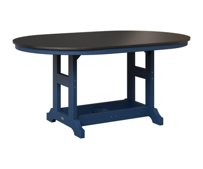 Berlin Gardens Garden Classic 44" x 64" Oblong Table in Navy Blue, Hammered Black top