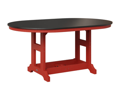 Berlin Gardens Garden Classic 44" x 64" Oblong Table in Scarlet Red, Hammered Black top