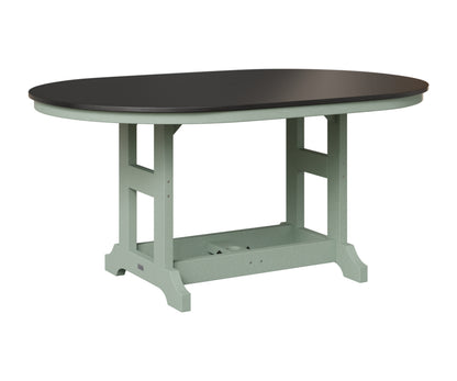 Berlin Gardens Garden Classic 44" x 64" Oblong Table in Sea Foam, Hammered Black top
