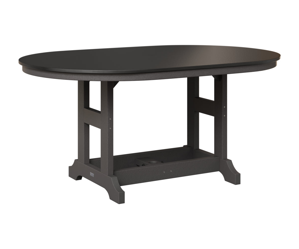 Berlin Gardens Garden Classic 44" x 64" Oblong Table in Smoke Gray, Hammered Black top