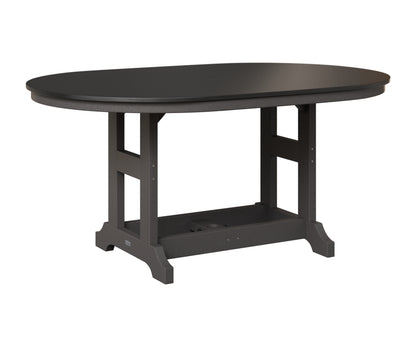 Berlin Gardens Garden Classic 44" x 64" Oblong Table in Smoke Gray, Hammered Black top