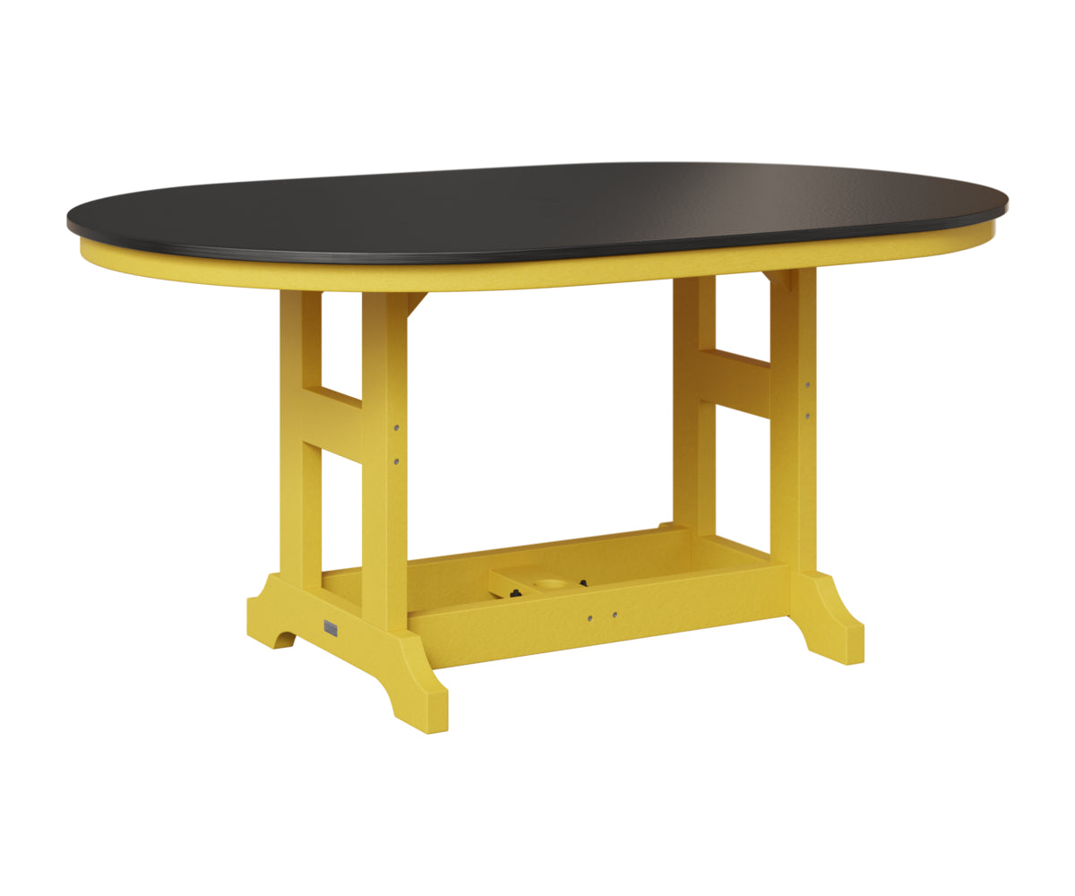 Berlin Gardens Garden Classic 44" x 64" Oblong Table in Sunburst Yellow, Hammered Black top