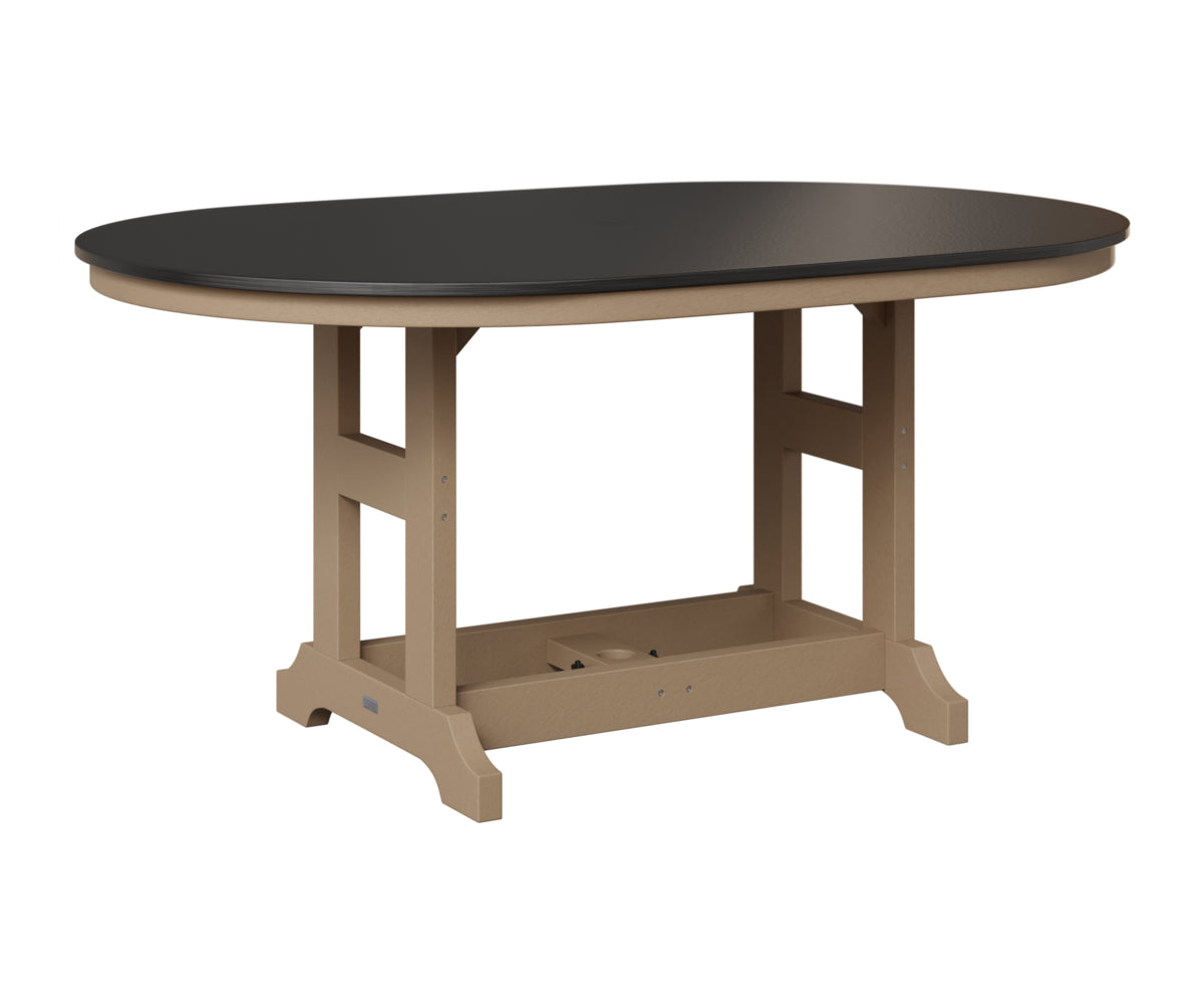 Berlin Gardens Garden Classic 44" x 64" Oblong Table in Weatherwood, Hammered Black top