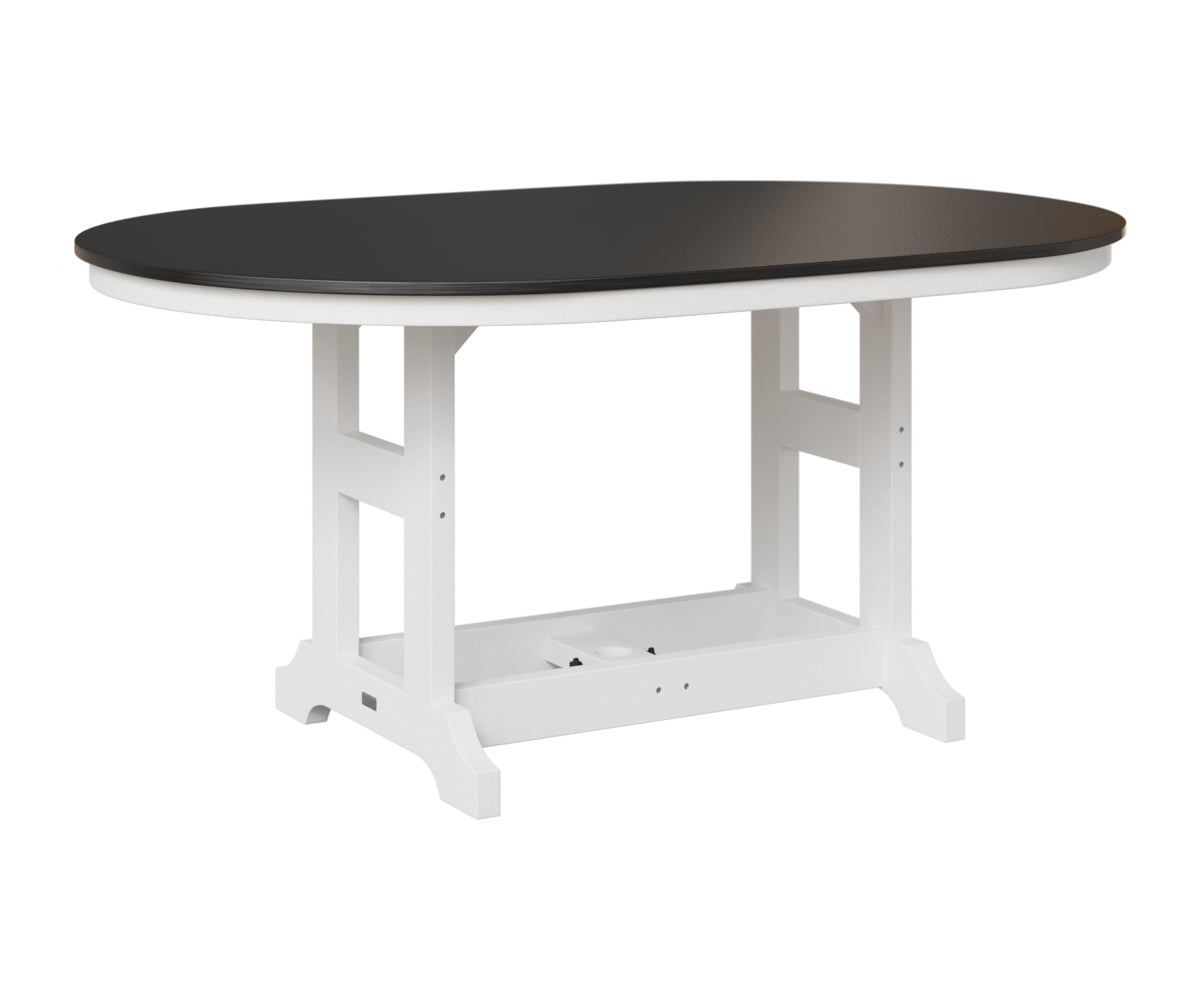 Berlin Gardens Garden Classic 44" x 64" Oblong Table in White, Hammered Black top