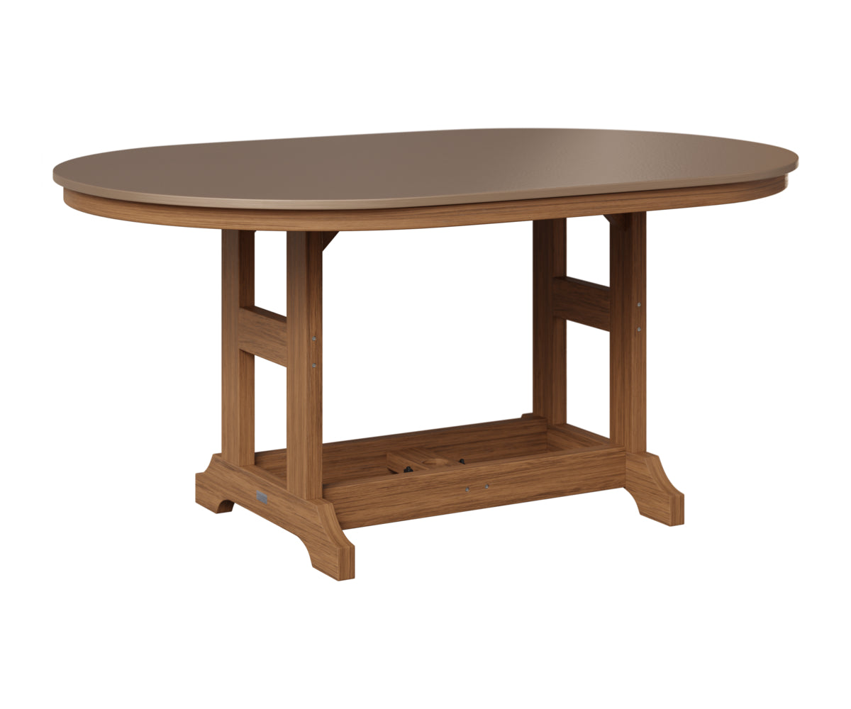 Berlin Gardens Garden Classic 44" x 64" Oblong Table in Antique Mahogany, Hammered Bronze top