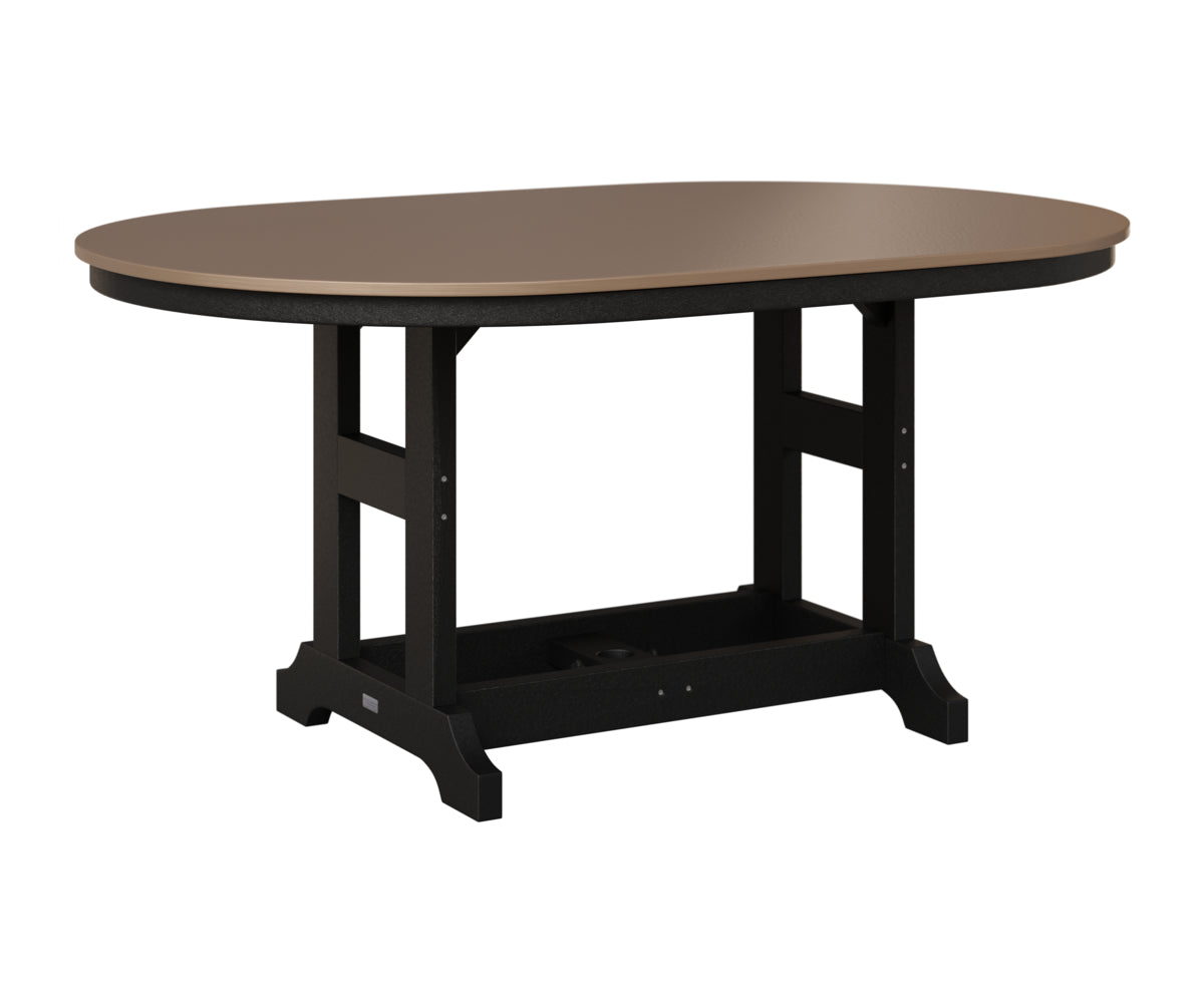 Berlin Gardens Garden Classic 44" x 64" Oblong Table in Black, Hammered Bronze top