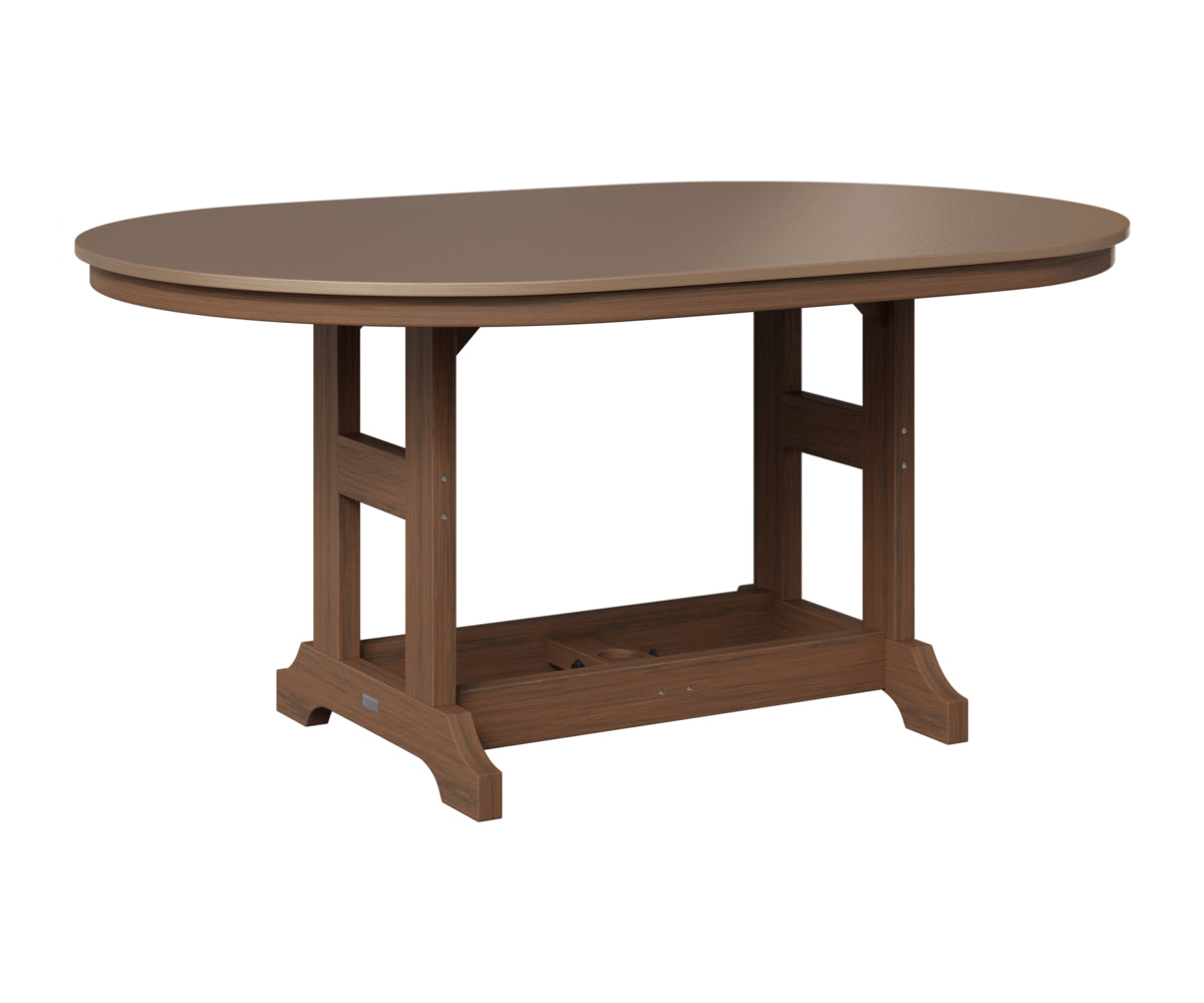 Berlin Gardens Garden Classic 44" x 64" Oblong Table in Brazilian Walnut, Hammered Bronze top