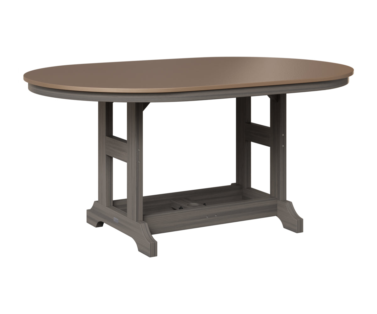 Berlin Gardens Garden Classic 44" x 64" Oblong Table in Coastal Gray, Hammered Bronze top