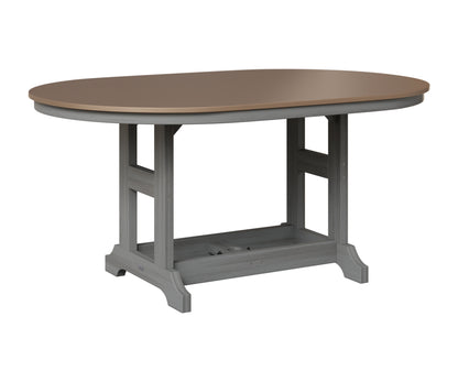 Berlin Gardens Garden Classic 44" x 64" Oblong Table in Driftwood Gray, Hammered Bronze top