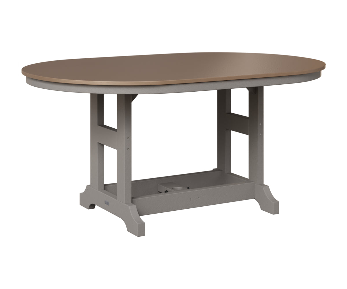 Berlin Gardens Garden Classic 44" x 64" Oblong Table in Light Gray, Hammered Bronze top