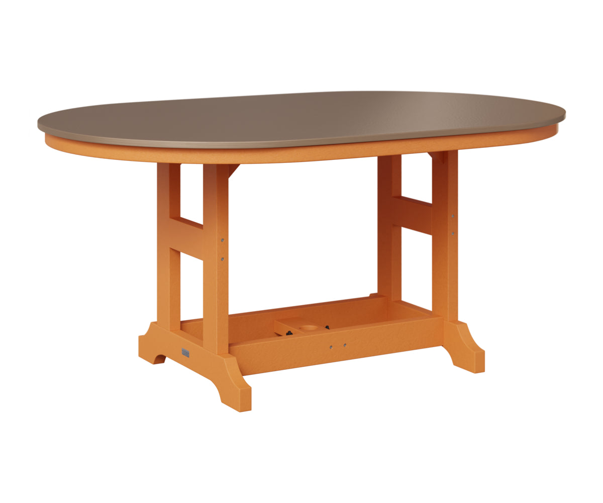 Berlin Gardens Garden Classic 44" x 64" Oblong Table in Mango Orange, Hammered Bronze top