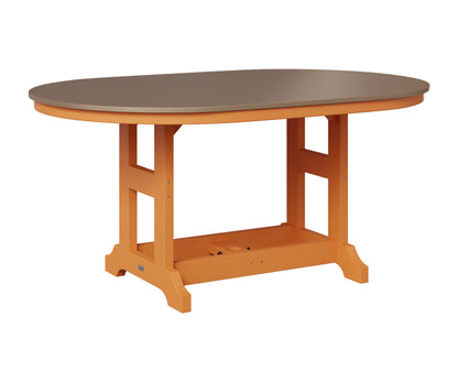 Berlin Gardens Garden Classic 44" x 64" Oblong Table in Mango Orange, Hammered Bronze top