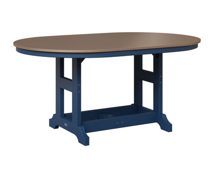 Berlin Gardens Garden Classic 44" x 64" Oblong Table in Navy Blue, Hammered Bronze top