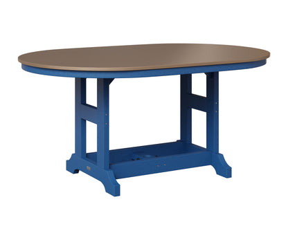 Berlin Gardens Garden Classic 44" x 64" Oblong Table in Pacific Blue, Hammered Bronze top