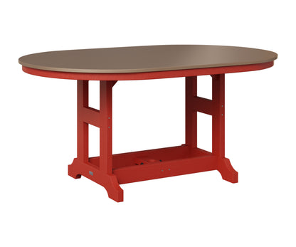 Berlin Gardens Garden Classic 44" x 64" Oblong Table in Scarlet Red, Hammered Bronze top