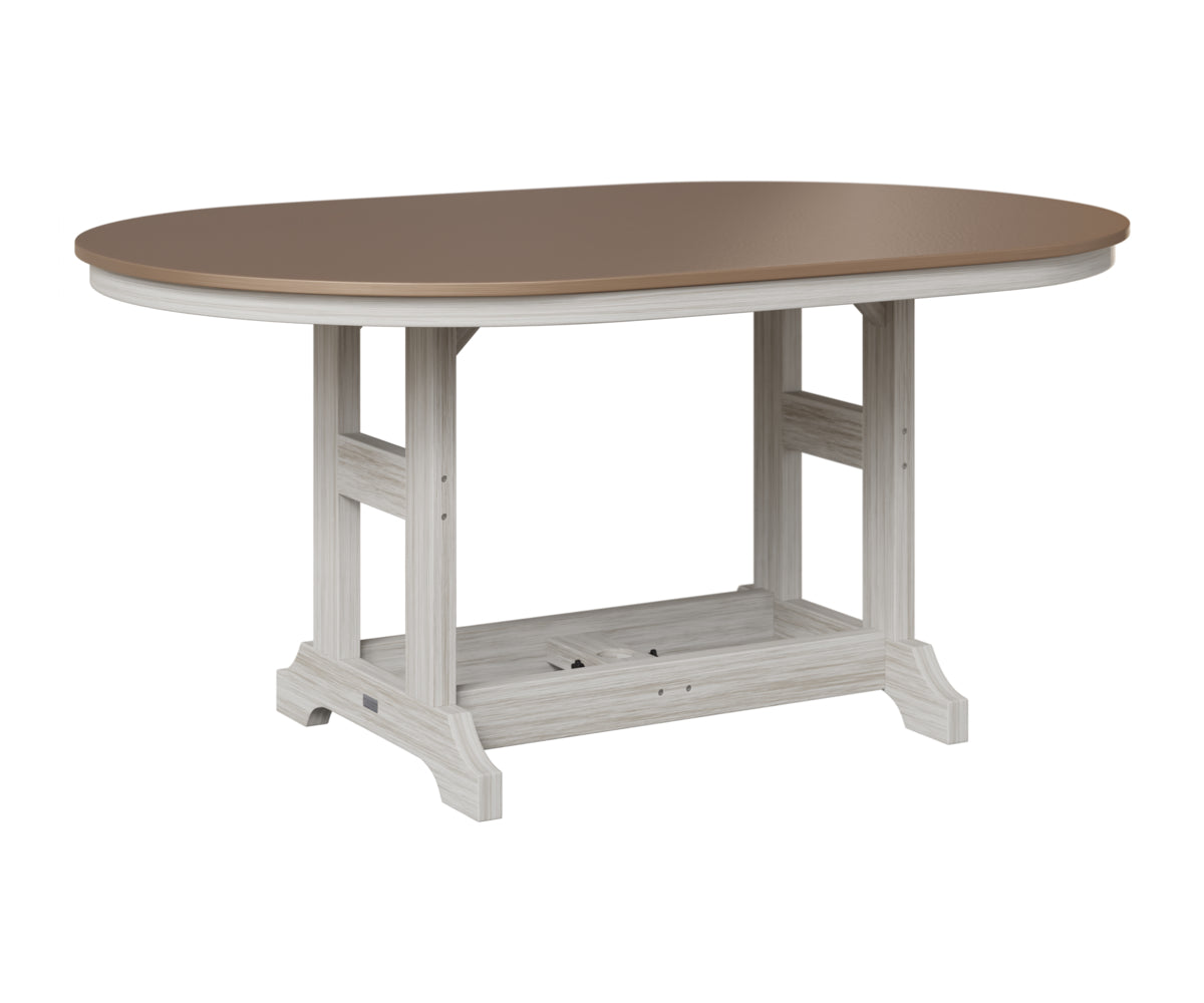 Berlin Gardens Garden Classic 44" x 64" Oblong Table in Seashell, Hammered Bronze top