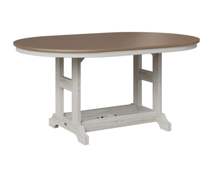 Berlin Gardens Garden Classic 44" x 64" Oblong Table in Seashell, Hammered Bronze top