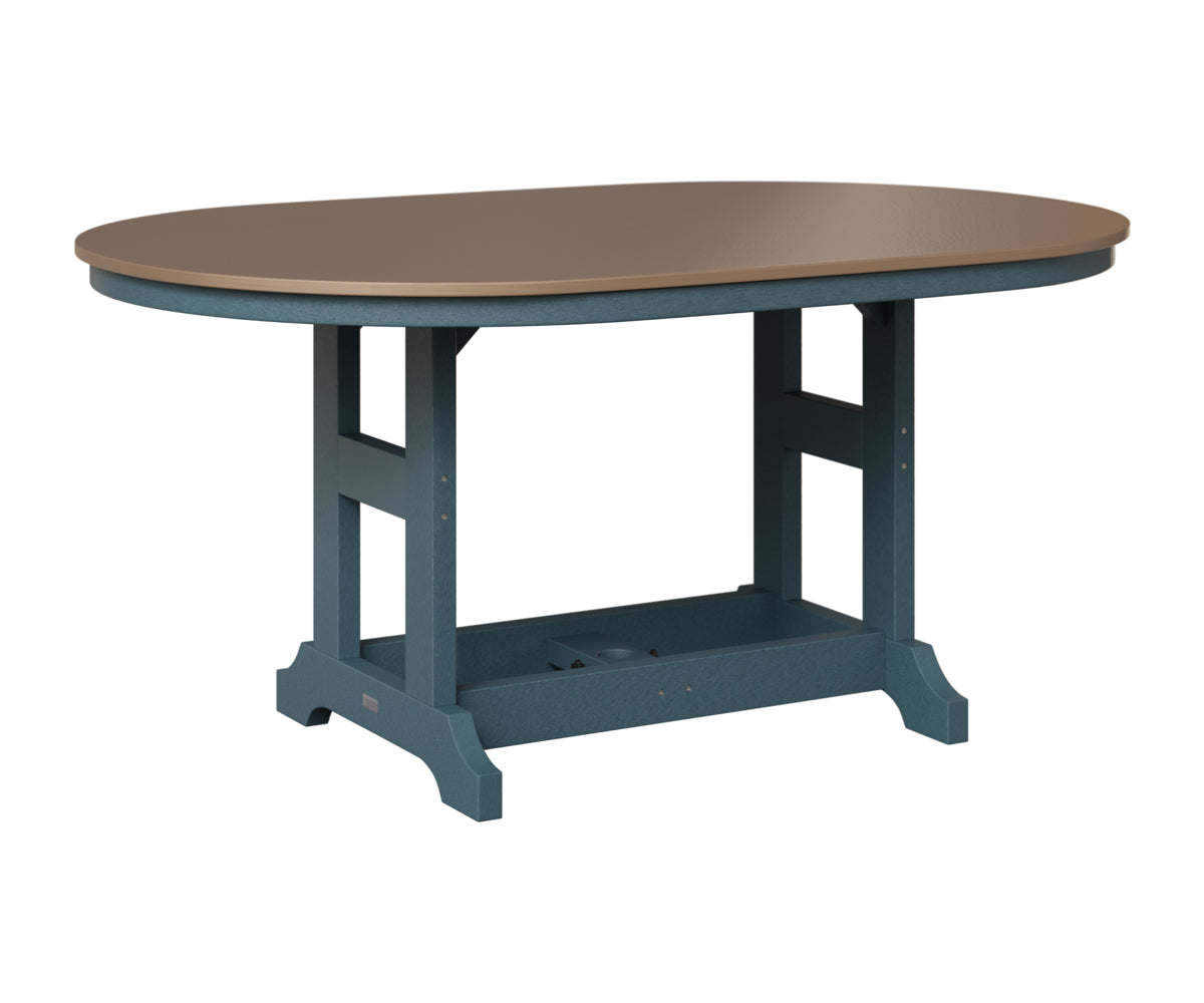 Berlin Gardens Garden Classic 44" x 64" Oblong Table in Slate, Hammered Bronze top