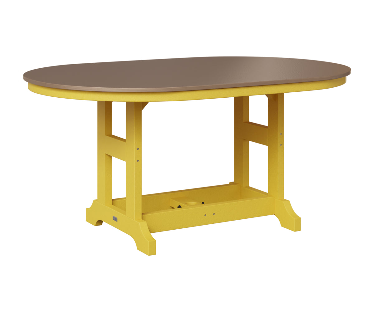 Berlin Gardens Garden Classic 44" x 64" Oblong Table in Sunburst Yellow, Hammered Bronze top