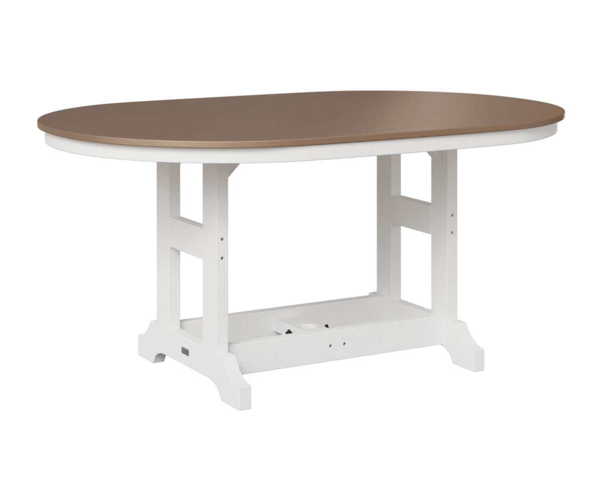 Berlin Gardens Garden Classic 44" x 64" Oblong Table in White, Hammered Bronze top