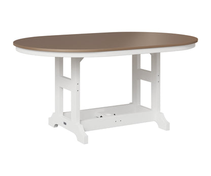 Berlin Gardens Garden Classic 44" x 64" Oblong Table in White, Hammered Bronze top