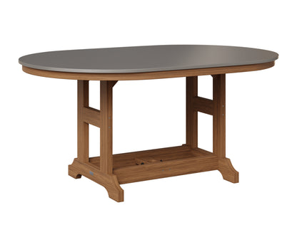 Berlin Gardens Garden Classic 44" x 64" Oblong Table in Antique Mahogany, Hammered Stainless top