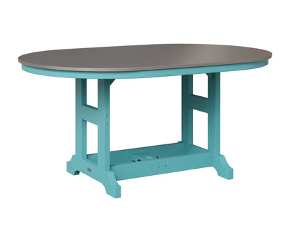 Berlin Gardens Garden Classic 44" x 64" Oblong Table in Aruba Blue, Hammered Stainless top