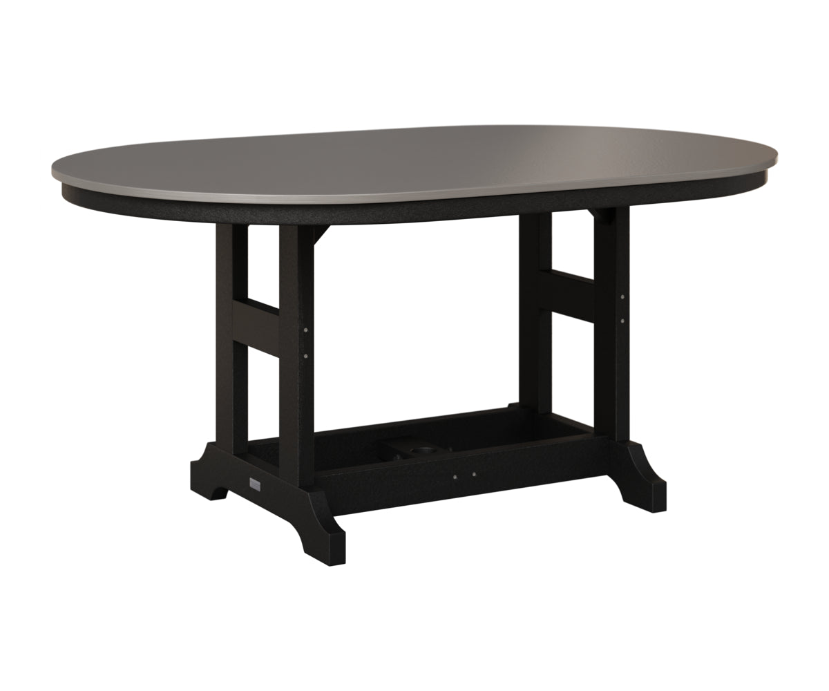 Berlin Gardens Garden Classic 44" x 64" Oblong Table in Black, Hammered Stainless top