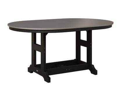 Berlin Gardens Garden Classic 44" x 64" Oblong Table in Black, Hammered Stainless top